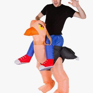 Ostrich Big Bird Ride Inflatable Costume for Adults (One Size)